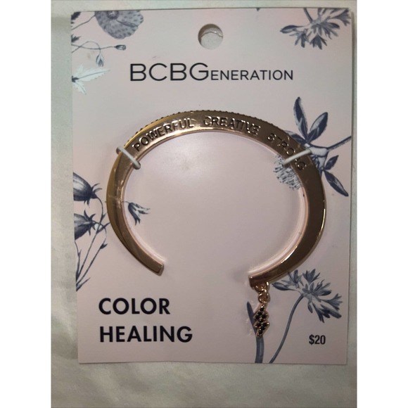 BCBGeneration Rose Gold Tone Color Healing Cuff Bracelet Powerful Creative - Picture 3 of 4